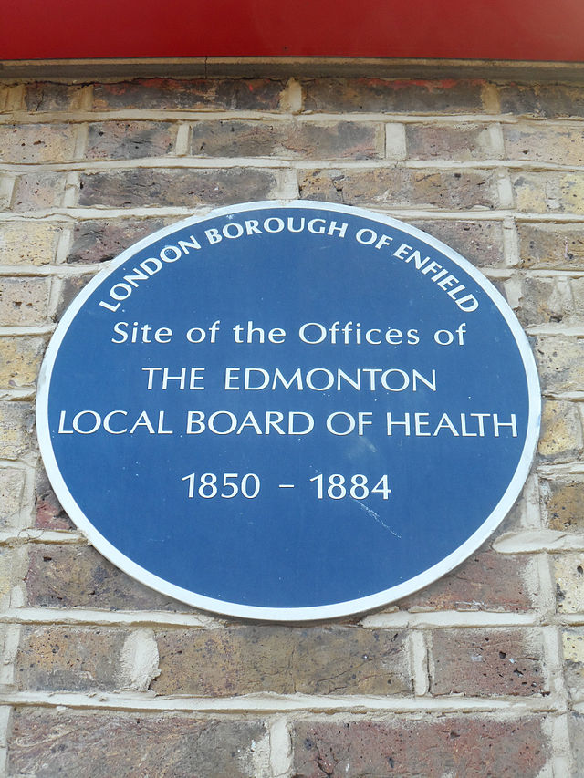 Blue plaque № 6466 - Site of the Offices of  The Edmonton  Local Board Of Health  1850 – 1884