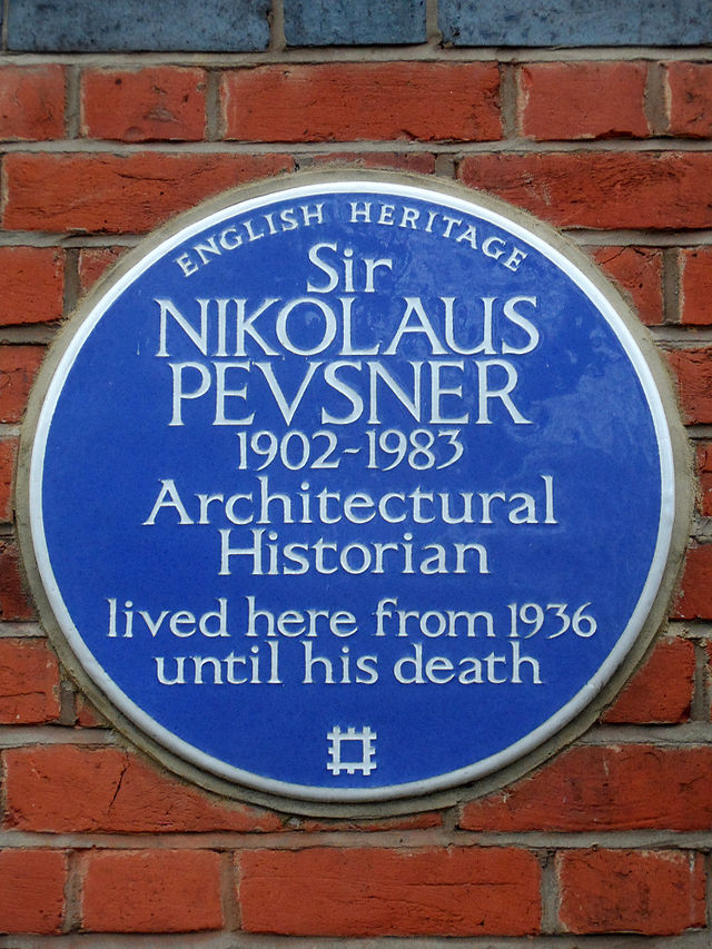 Nikolaus Pevsner blue plaque - Sir Nikolaus Pevsner 1902-1983 Architectural historian lived here from 1936 until his death