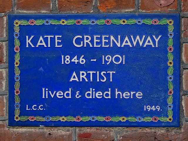 Kate Greenaway blue plaque - Kate Greenaway   1846-1901   artist   lived & died here