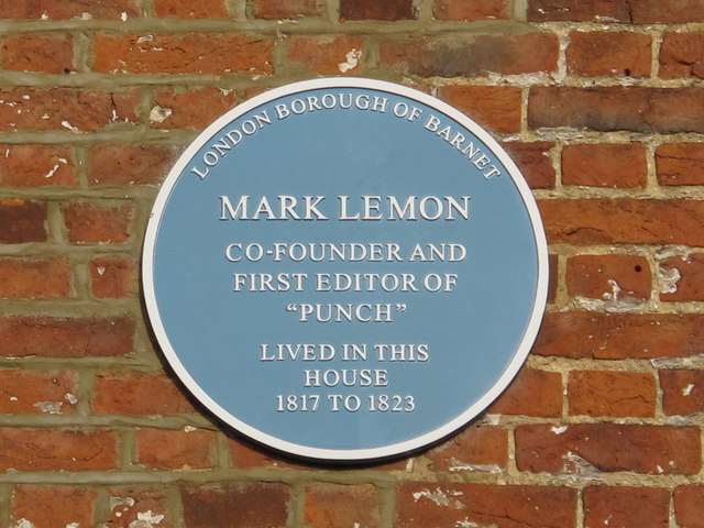 Mark Lemon blue plaque - Mark Lemon co-founder and first editor of 