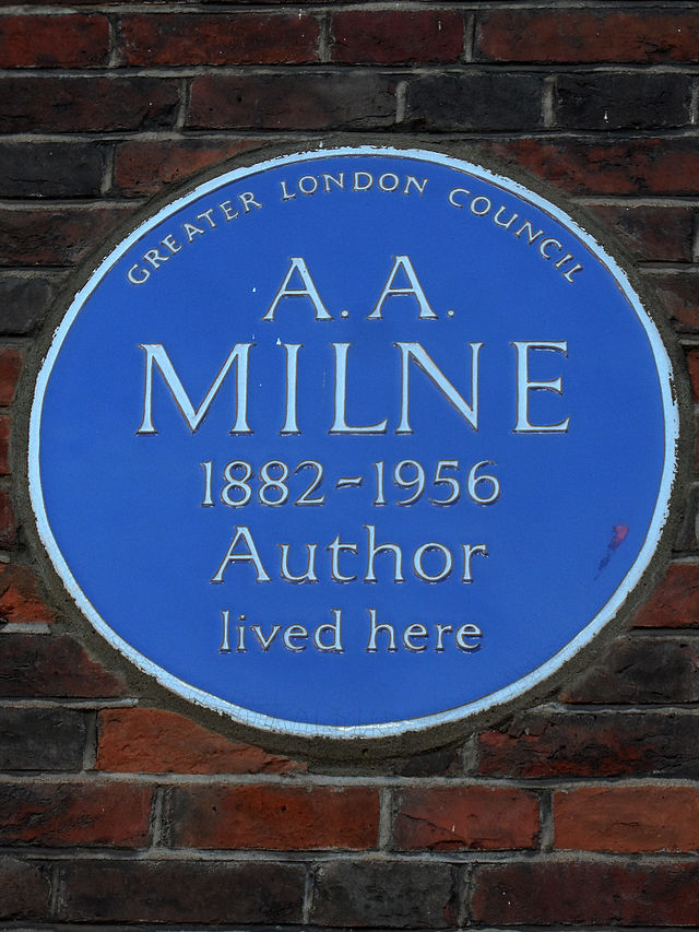 A. A. Milne blue plaque - A. A. Milne 1882-1956 author lived here