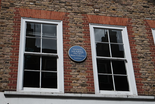 Thomas Hearne blue plaque - Thomas Hearne 1744–1817 water-colourist lived here