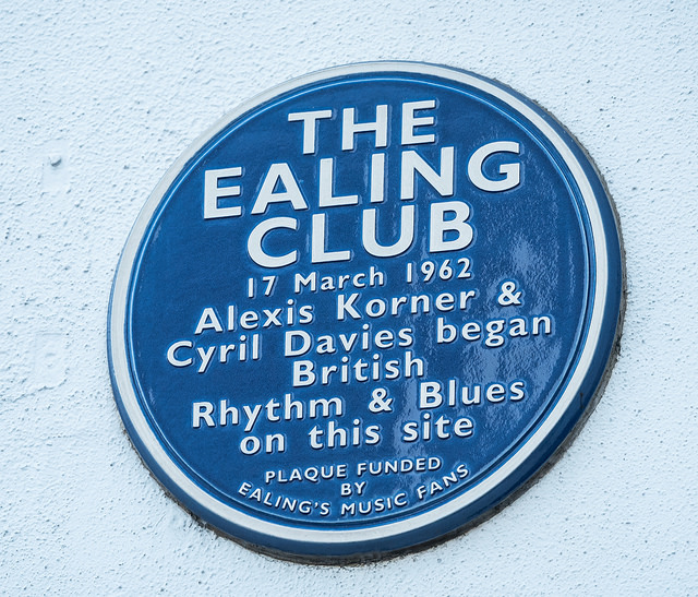 Alexis Korner and Cyril Davies blue plaque - The Ealing Club 17 March 1962 Alexis Korner & Cyril Davies began British Rhythm & Blues on this site