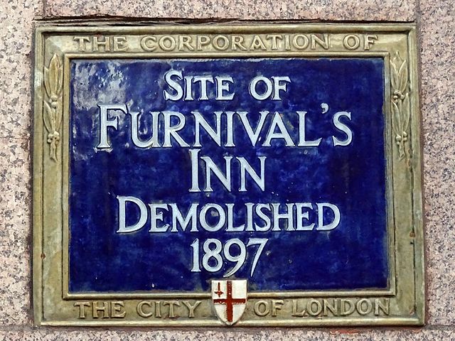 Blue plaque № 6104 - Site of Furnival's Inn demolished 1897