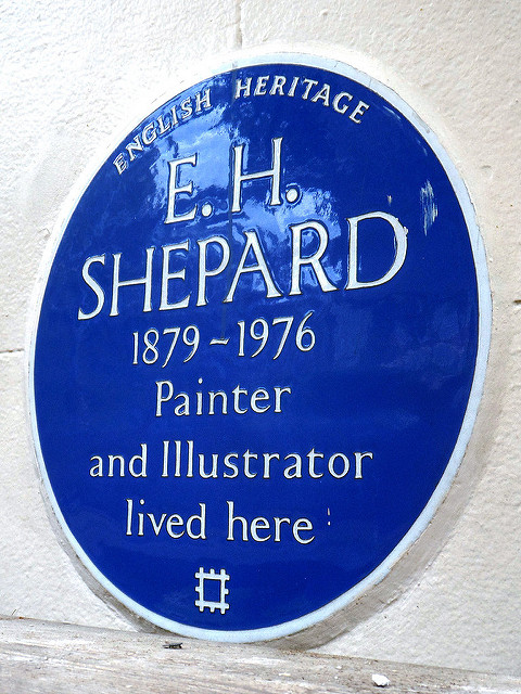 E. H. Shepard blue plaque - E. H. Shepard 1879-1976 painter and illustrator lived here