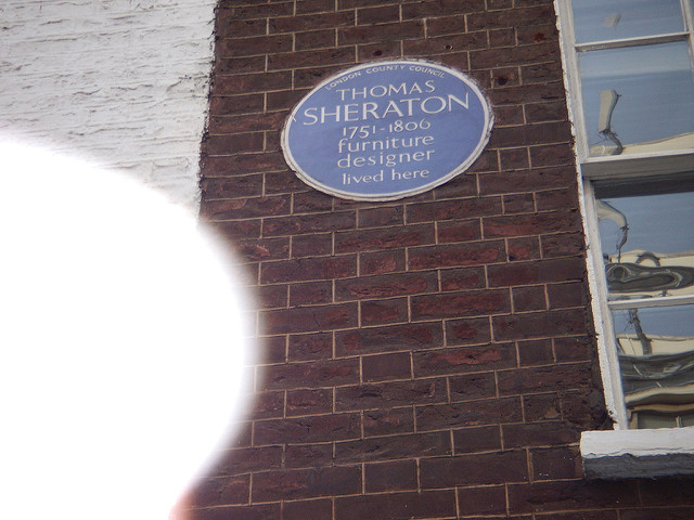 Thomas Sheraton blue plaque - Thomas Sheraton 1751-1806 furniture designer lived here
