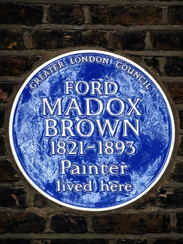 Ford Madox Brown blue plaque - Ford Madox Brown 1821-1893 painter lived here