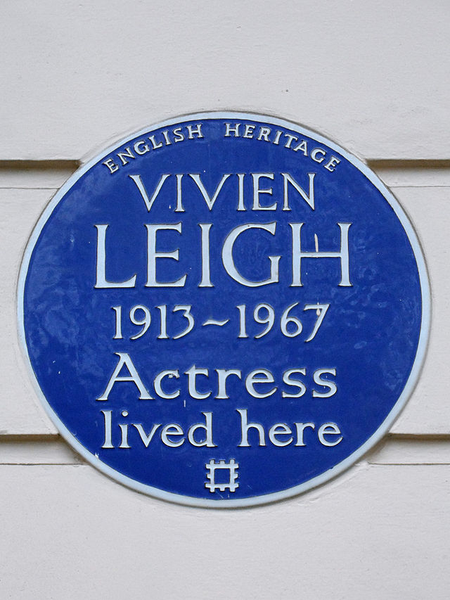 Vivien Leigh blue plaque - Vivien Leigh 1913-1967 actress lived here
