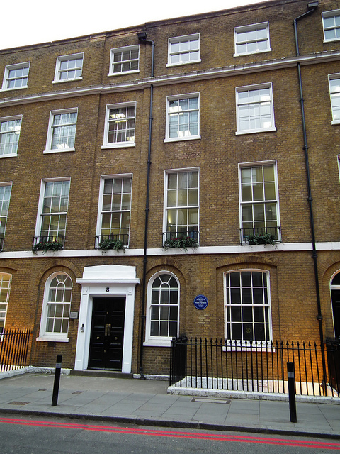 John Keats and Henry Stephens blue plaque - On this site  poet & apothecary  John Keats,  & his friend, the   poet, apothecary, surgeon  & chemist  Henry Stephens  shared lodgings while studying  at  Guy's & St. Thomas'  Hospitals  (1815-1816)