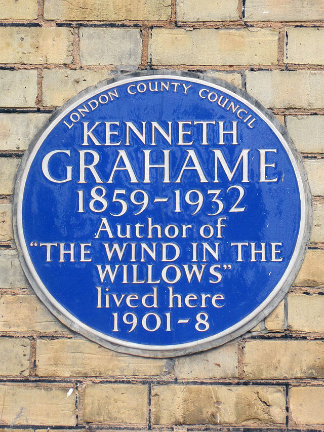Kenneth Grahame blue plaque - Kenneth Grahame 1859-1932 author of 