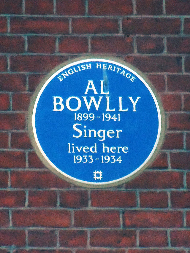 Al Bowlly blue plaque - Al Bowlly 1899 - 1941 singer liver here 1933 - 1934
