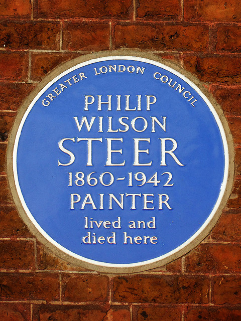 Philip Wilson Steer blue plaque - Philip Wilson Steer 1860-1942 painter lived and died here