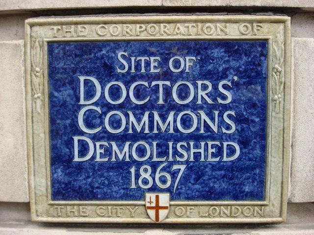 Blue plaque № 6090 - Site of Doctors' Commons demolished 1867