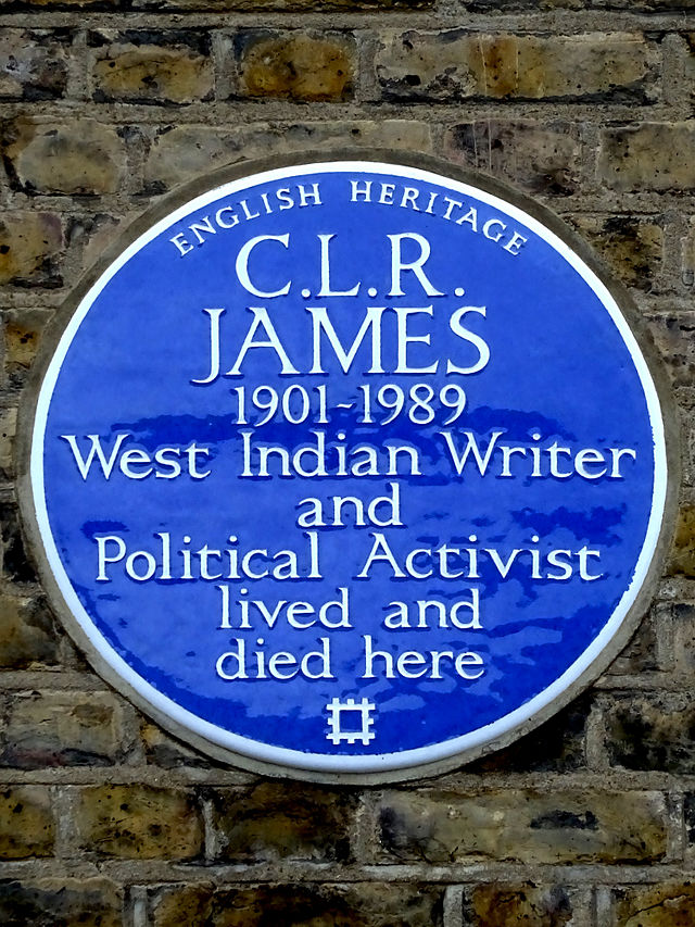C. L. R. James blue plaque - C. L. R. James 1901-1989 West Indian writer and political activist lived and died here
