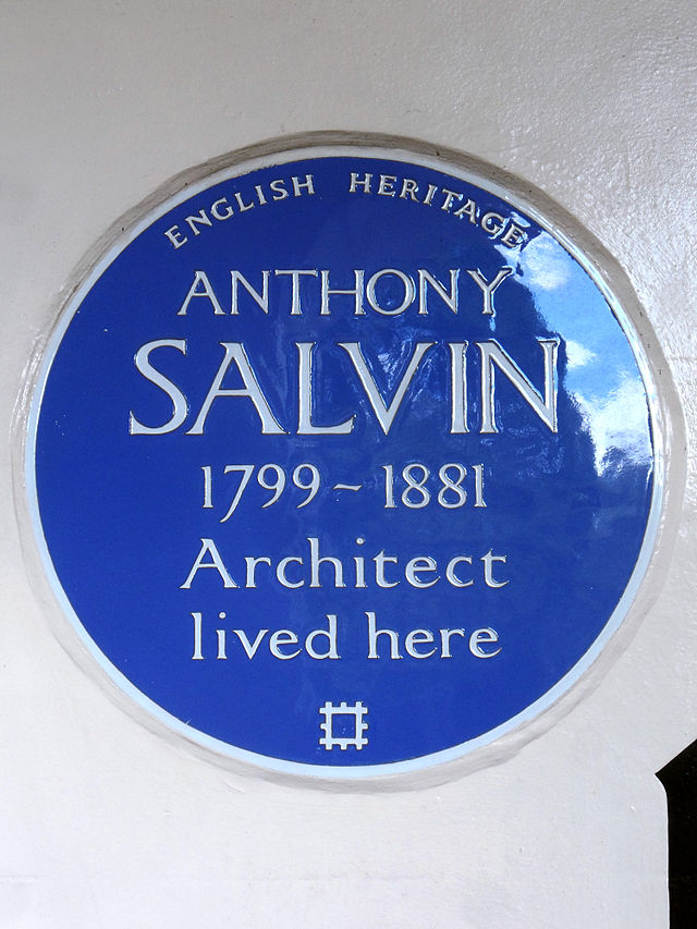 Anthony Salvin blue plaque - Anthony Salvin 1799-1881 architect lived here