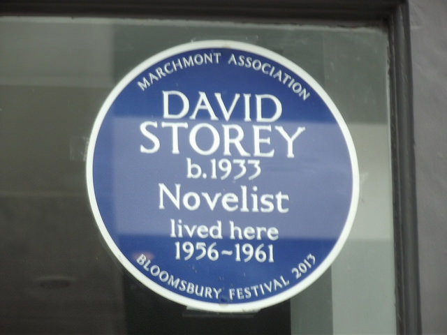 David Storey blue plaque - David Storey b.1933 novelist lived here 1956-1961