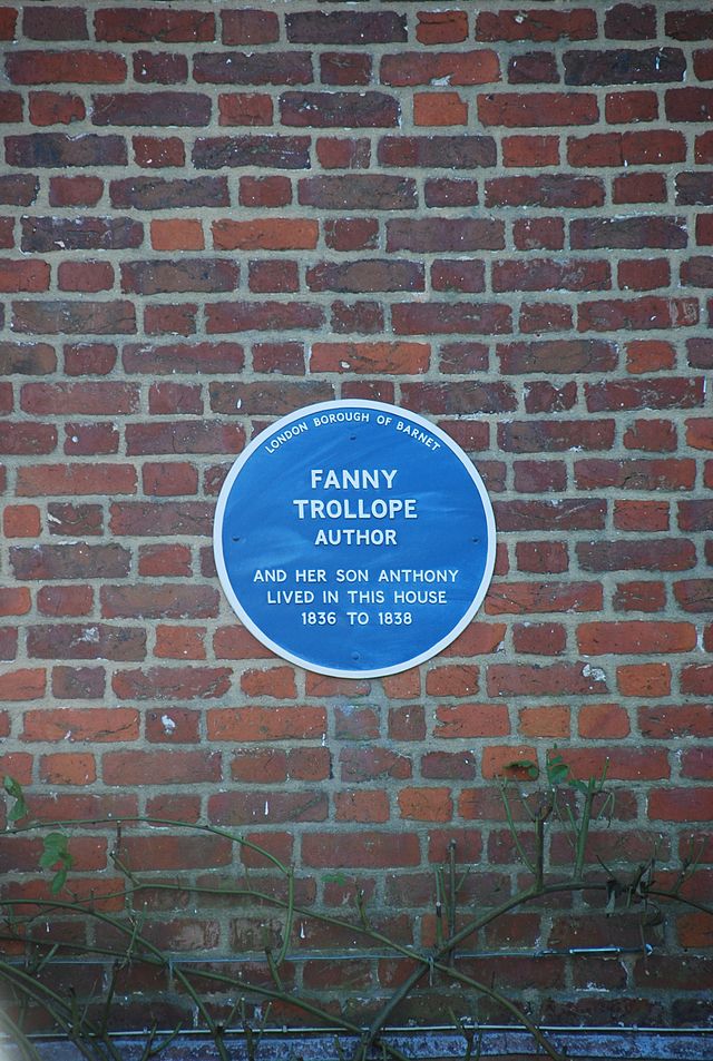 Anthony Trollope and Frances Trollope blue plaque - Fanny Trollope author and her son Anthony lived in this house 1836 to 1838