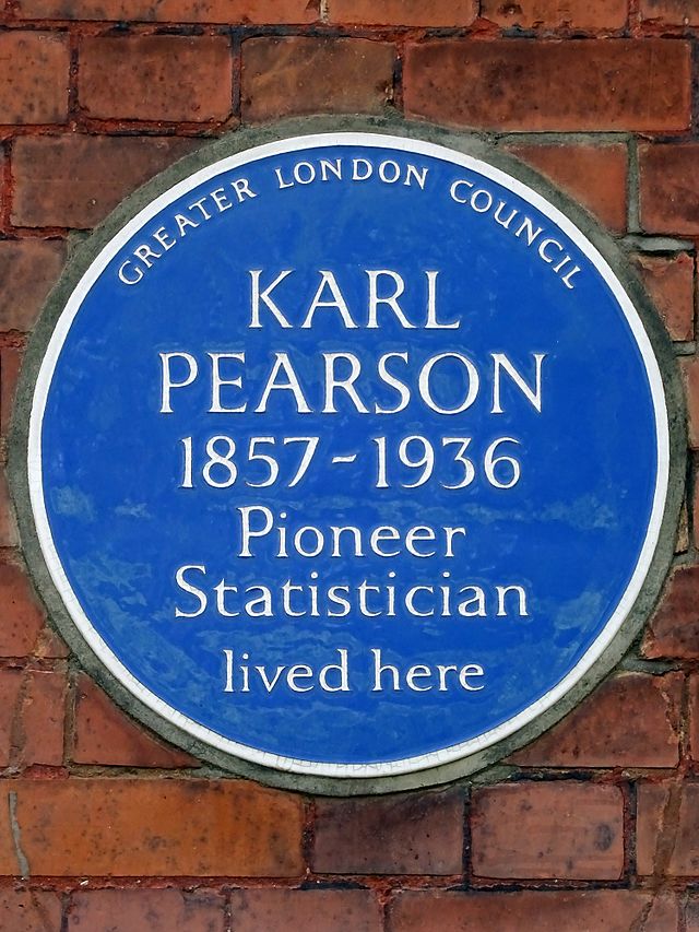 Karl Pearson blue plaque - Karl Pearson 1857-1936 pioneer statistician lived here