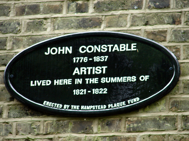 John Constable black plaque - John Constable 1776-1837 Artist lived here in the summers of 1821-1822