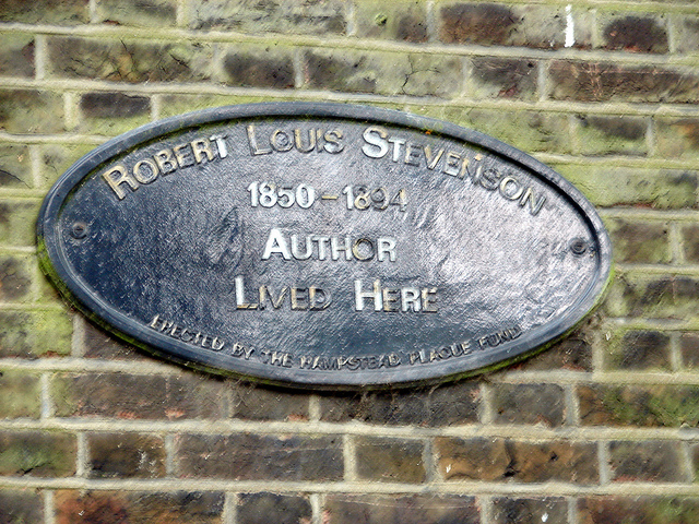 Robert Louis Stevenson blue plaque - Robert Louis Stevenson 1850-1894 author lived here