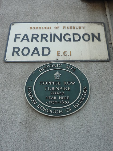 Coppice Row Turnpike green plaque - Coppice Row Turnpike stood near here c1750-1830