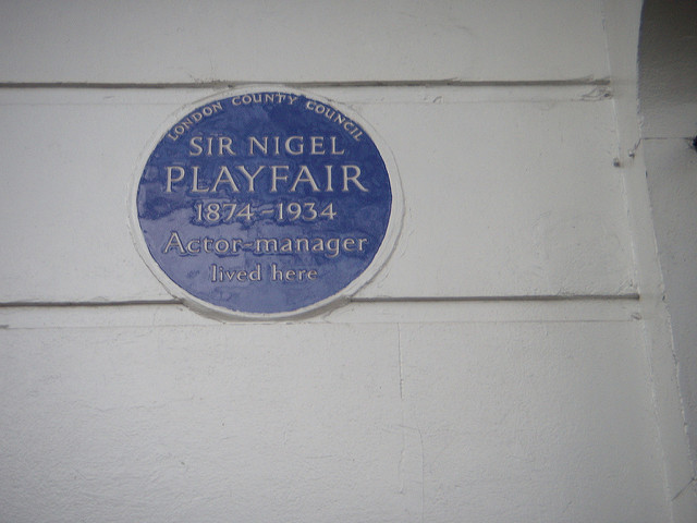 Nigel Playfair blue plaque - Sir Nigel Playfair (1874-1934), actor-manager, lived here.