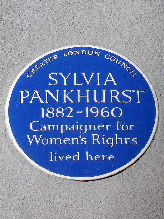 Sylvia Pankhurst blue plaque - Sylvia Pankhurst 1882-1960 campaigner for Women's Rights lived here