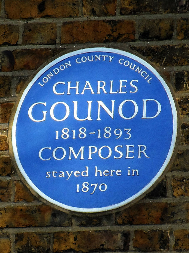 Charles Gounod blue plaque - Charles Gounod 1818-1893 Composer stayed here in 1870