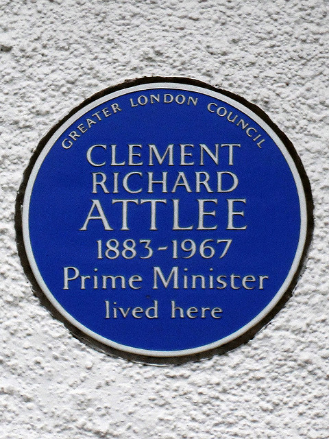 Clement Attlee blue plaque - Clement Richard Attlee 1883-1967 Prime Minister lived here