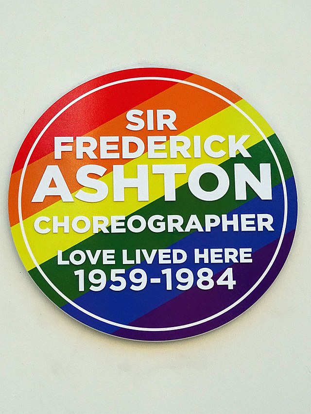Frederick Ashton multicoloured plaque - Sir Frederick Ashton Choreographer Love Lived Here 1959-1984
