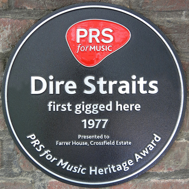 Dire Straits, Mark Knopfler, David Knopfler, Pick Withers, and 1 other - Dire Straits first gigged here 1977