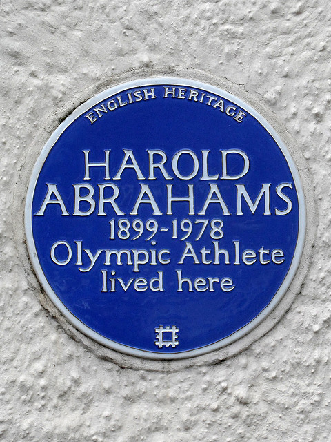 Harold Abrahams blue plaque - Harold Abrahams 1899-1978 Olympic athlete lived here