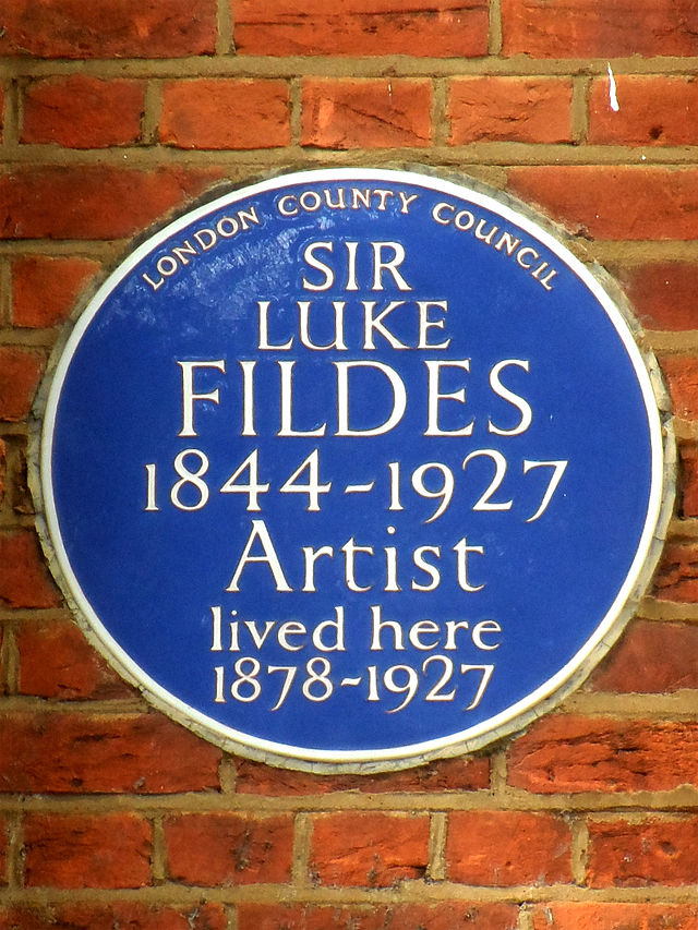 Luke Fildes blue plaque - Sir Luke Fildes 1844-1927 artist lived here 1878-1927
