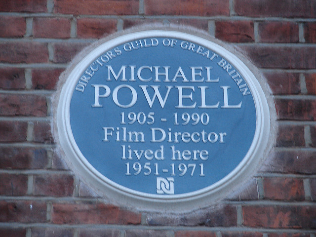 Michael Powell blue plaque - Michael Powell 1905-1990 film director lived here 1951-1971