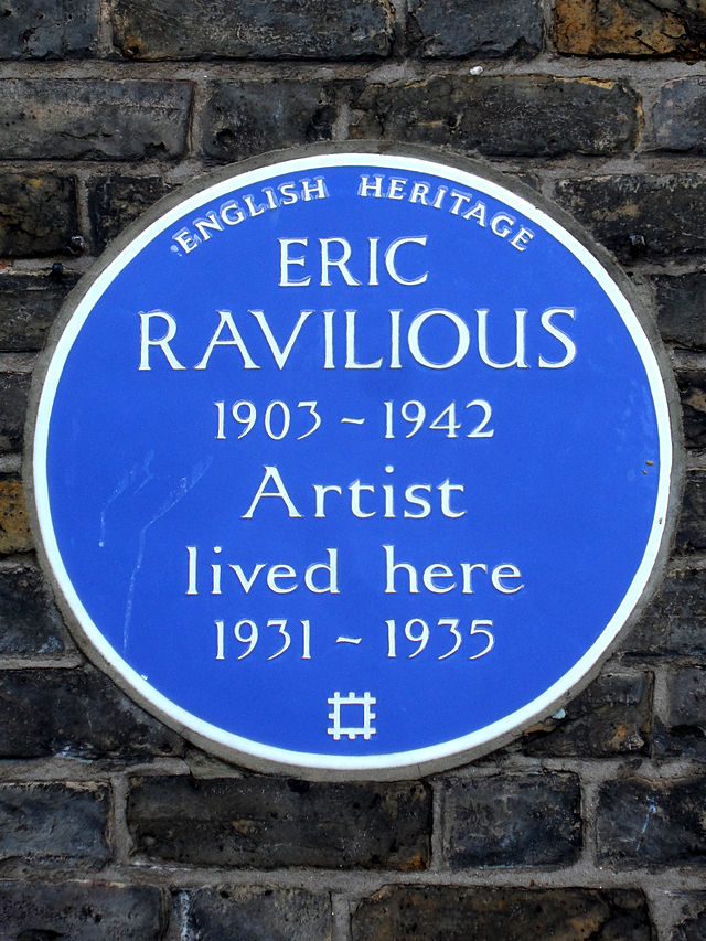 Eric Ravilious blue plaque - Eric Ravilious 1903-1942 artist lived here 1931-1935