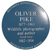 Oliver Gregory Pike blue plaque - Oliver Pike 1877 - 1963 Wildlife photographer and author lived here 1882 - 1914