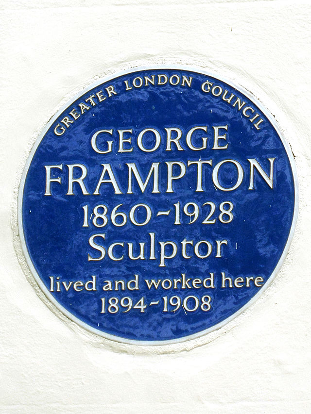 George Frampton blue plaque - George Frampton 1860-1928 sculptor lived and worked here 1894-1908
