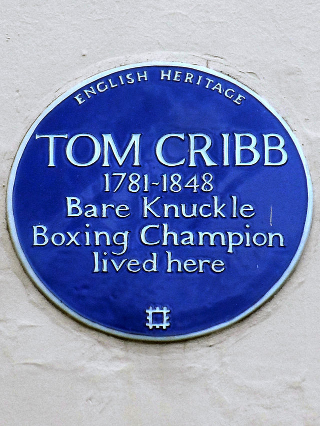 Tom Cribb blue plaque - Tom Cribb  1781-1848  Bare Knuckle  Boxing Champion  lived here