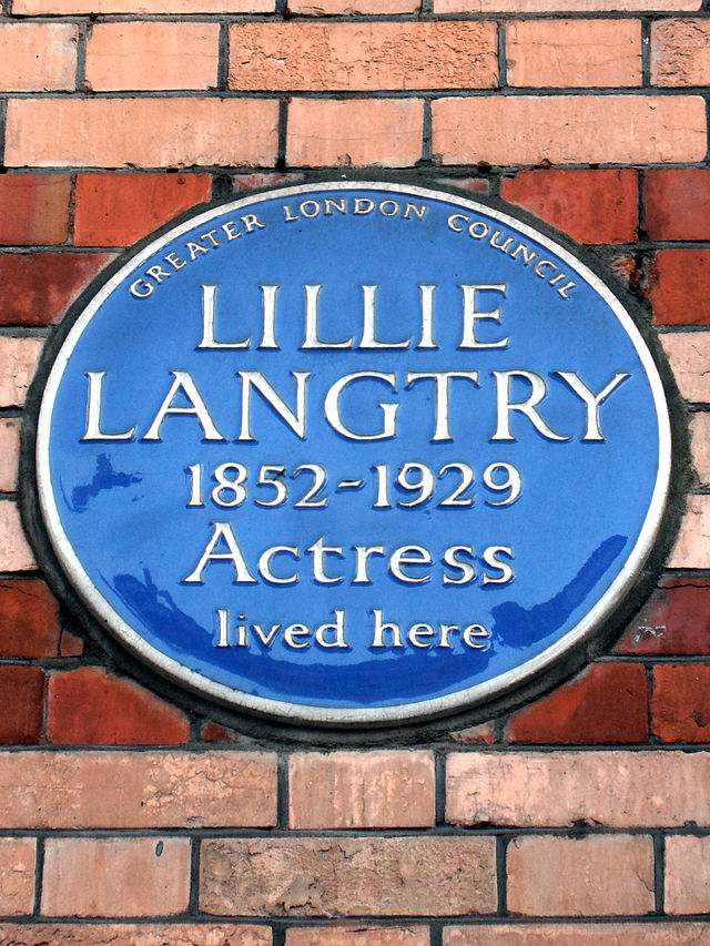 Lillie Langtry blue plaque - Lillie Langtry 1852-1929 actress lived here