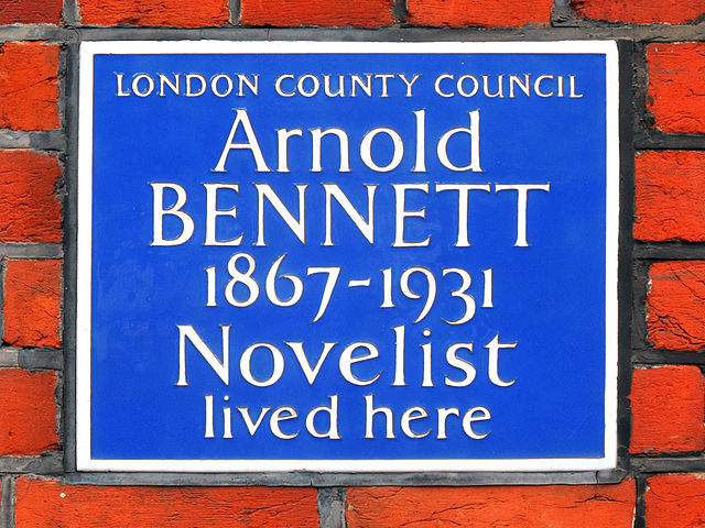 Arnold Bennett blue plaque - Arnold Bennett 1867-1931 novelist lived here