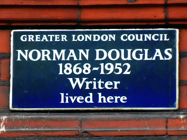 Norman Douglas blue plaque - Norman Douglas 1868-1952 writer lived here