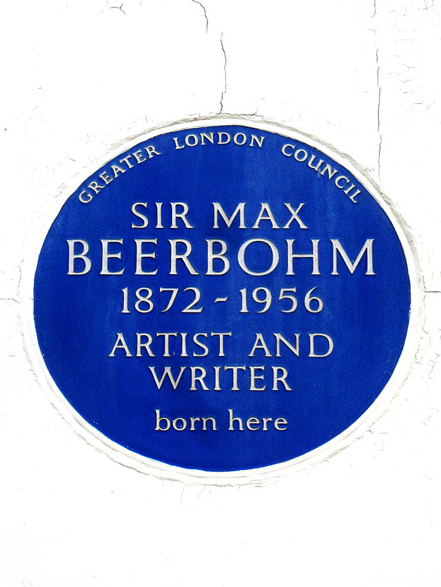 Max Beerbohm blue plaque - Sir Max Beerbohm 1872-1956 artist and writer born here