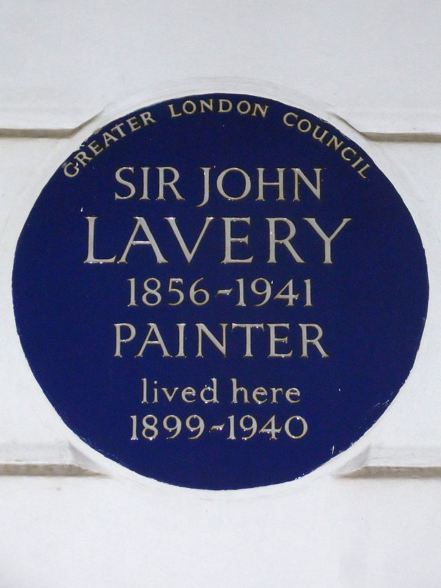 John Lavery blue plaque - Sir John Lavery 1856-1941 painter lived here 1899-1940