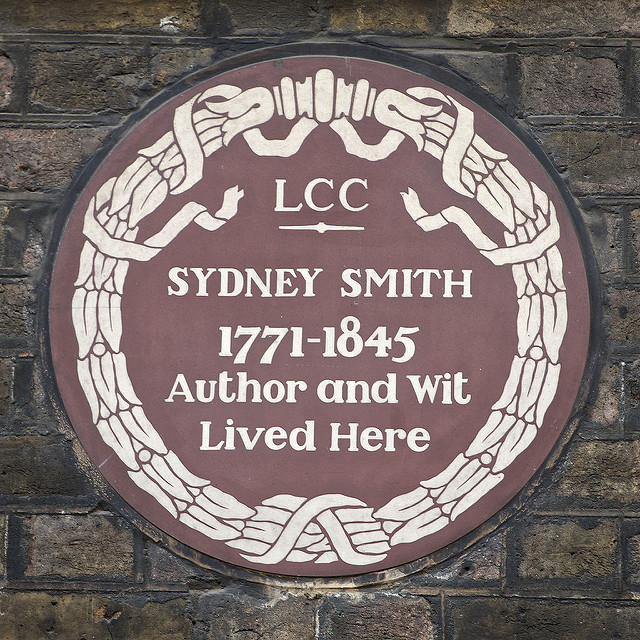 Sydney Smith brown plaque - Sydney Smith 1771-1845 author and wit lived here