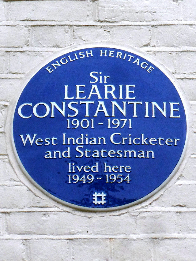 Learie Constantine blue plaque - Sir Learie Constantine 1901-1971 West Indian cricketer and statesman lived here 1949-1954
