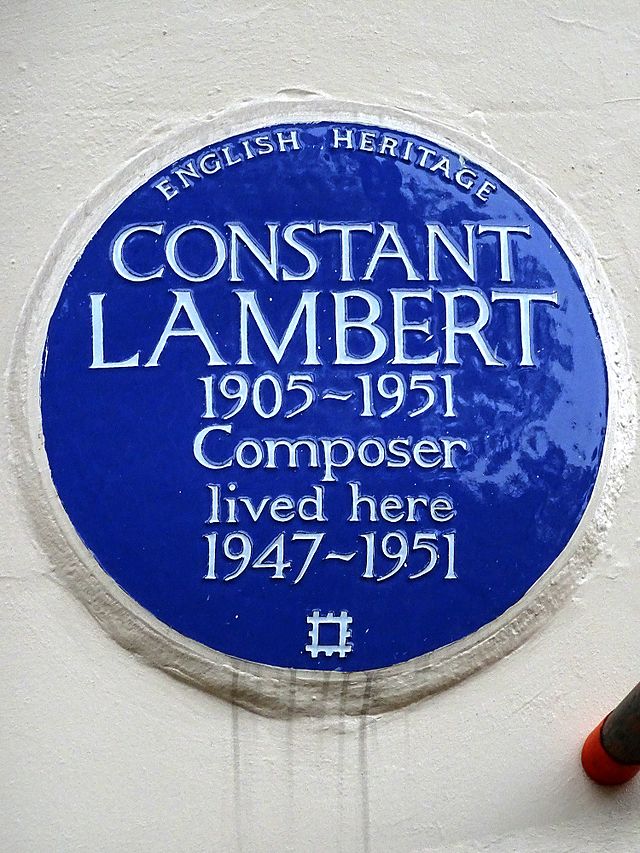 Constant Lambert blue plaque - Constant Lambert 1905-1951 composer lived here 1947-1951