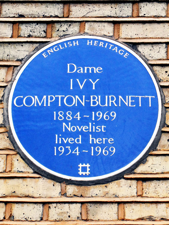Ivy Compton-Burnett blue plaque - Dame Ivy Compton-Burnett 1884-1969 novelist lived here 1934-1969