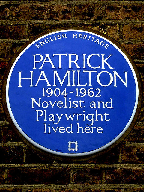 Patrick Hamilton blue plaque - Patrick Hamilton 1904-1962 novelist and playwright lived here