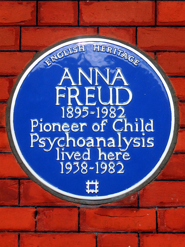 Anna Freud blue plaque - Anna Freud 1895-1982 pioneer of child psychoanalysis lived here 1938-1982