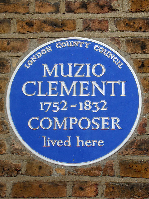 Muzio Clementi blue plaque - Muzio Clementi 1752-1832 composer lived here